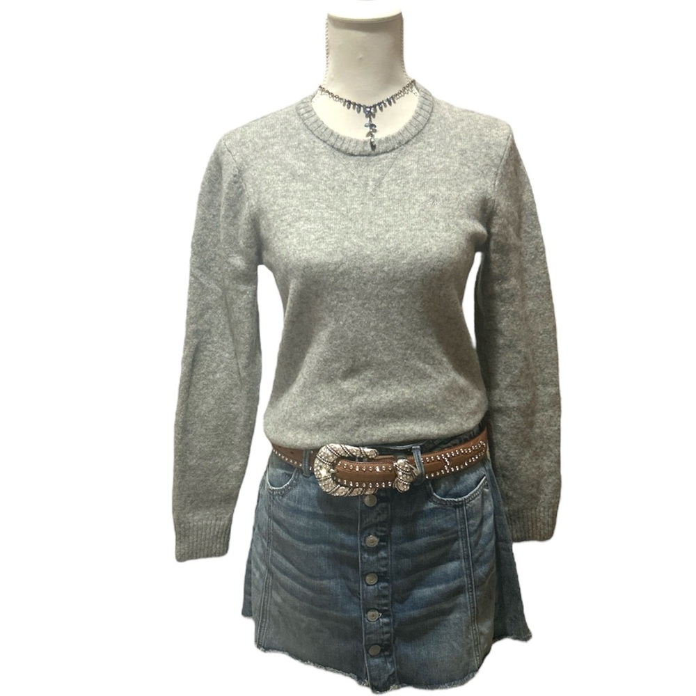 Wool Original Penguin Gray Women's Crew Neck Sweater